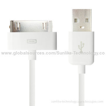 Cables for iPhone 4/4S, Ultra-soft, 30-pin ABS Shell Connector